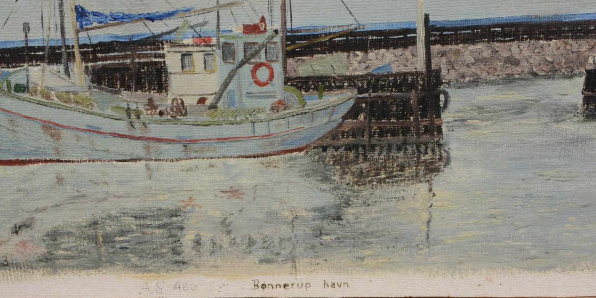 W. M. Rosenvinge (20. Jh.) Bonnerup havn (Dänemark) - AS 48O, Öl auf Leinwand (lose, nicht auf - Bild 2 aus 3