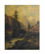 Gustav Barbarini (1840 Wien - 1909 ebenda) Das Wellenhorn in der Schweiz, Öl auf Leinwand, 53 cm x
