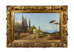 Georg Fischhof (1859 Wien -1914 ebenda) Blick auf Neapel, Öl auf Leinwand, 69 cm x 105 cm, unten