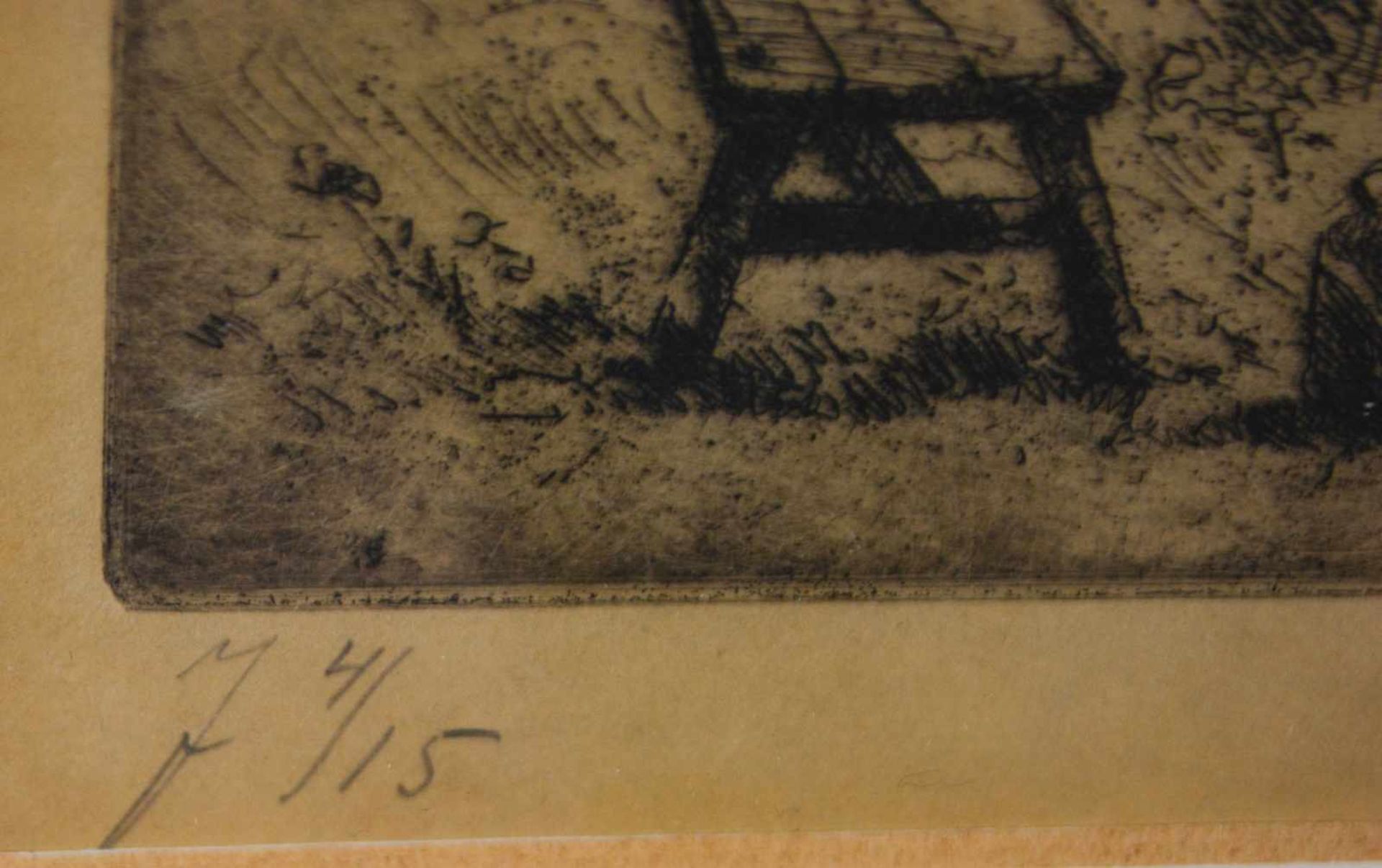 Auguste Brouet (1872 Paris - 1941 ebenda) Zirkusgesellschaft, Radierung auf Papier, 23,5 cm x 28 - Bild 2 aus 3