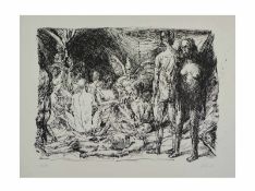 Hubertus Giebe (1953 Dohna) (F) Ohne Titel, Lithografie auf Hahnemühle-Büttenpapier, 54 cm x 65 cm