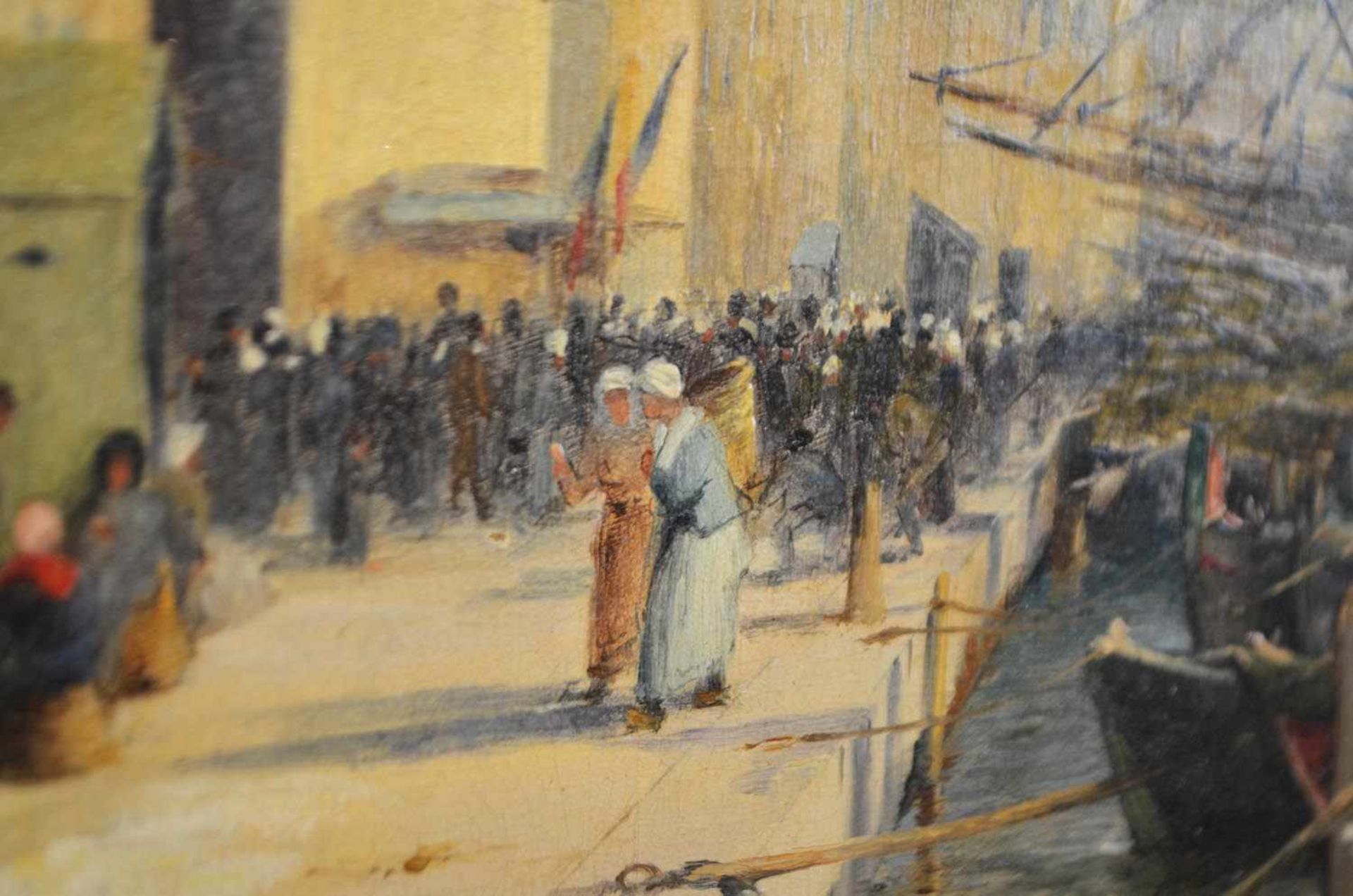 Victor Paul Joseph Dargaud (ca. 1850 - 1921, Frankreich) Promenadenansicht von Marseille, Öl auf - Bild 3 aus 4