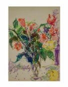 Ernst Hassebrauk (1905 Dresden - 1974 ebenda) Blumenstillleben, Farbkreide auf Papier, 60,5 cm x