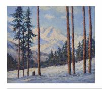 Huber (20. Jh.) Winter von Kitzbühel, Acryl auf Karton, 45 cm x 47 cm, rückseitig betitelt,