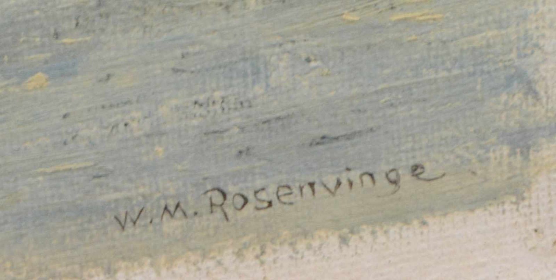 W. M. Rosenvinge (20. Jh.) Bonnerup havn (Dänemark) - AS 48O, Öl auf Leinwand (lose, nicht auf - Bild 3 aus 3