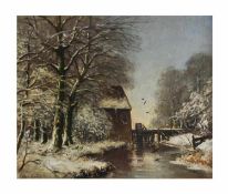 Louis Apol (1850 Den Haag - 1936 ebenda) Winterlandschaft, ÖL auf Leinwand, 50,5 cm x 60,5 cm, unten