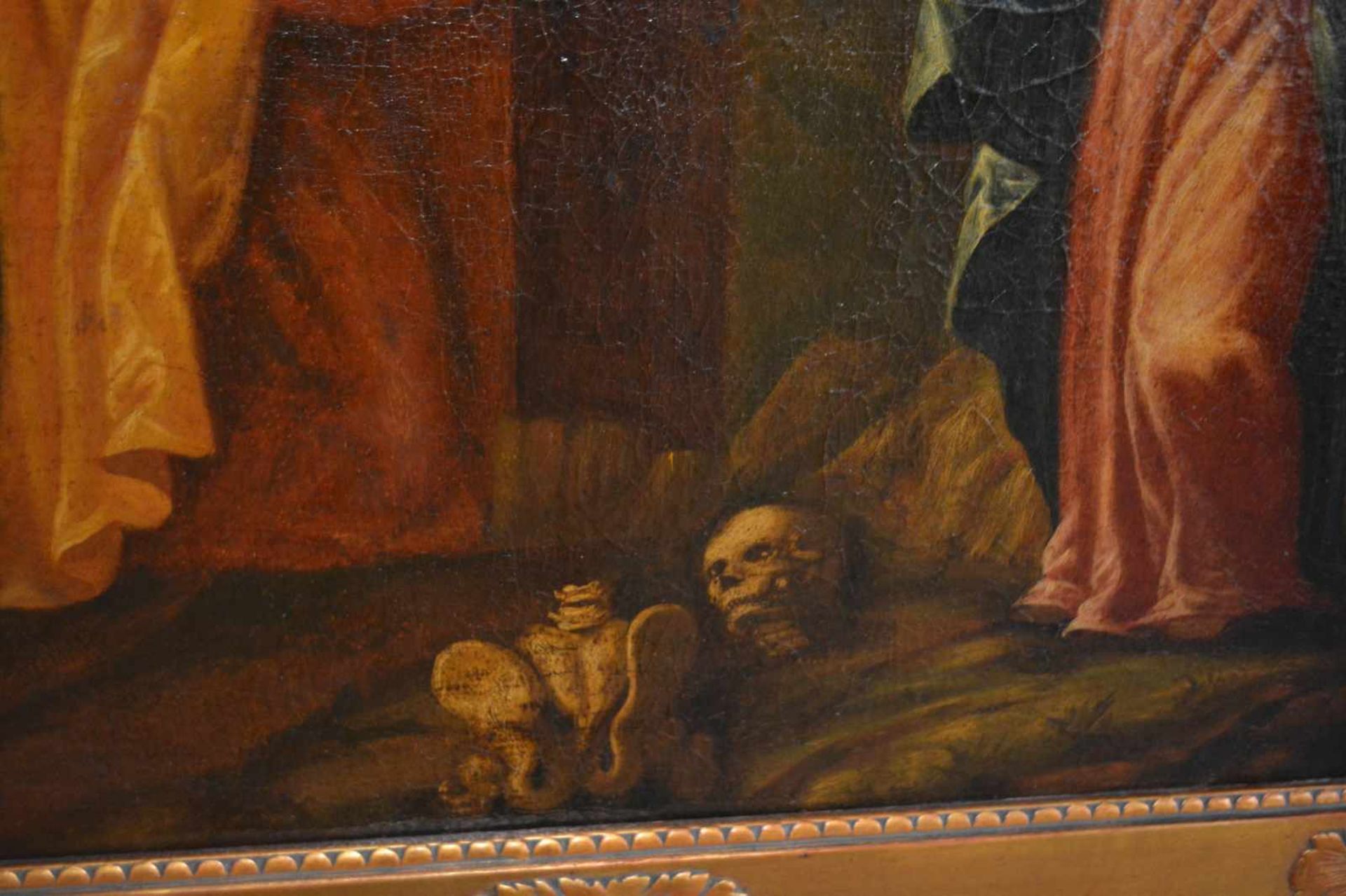 Künstler des 19. Jh. Kreuzabnahme nach Andrea del Sarto (1486 - 1530/31), Öl auf Leinwand, - Bild 4 aus 4