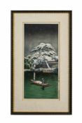 Japanischer Künstler des 19./20. Jh. Paar Farbholzschnitte, 'Fährmann im Schnee' (1932) und '