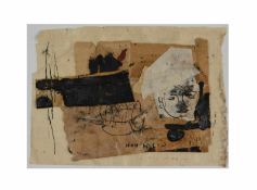 Olaf Nehmzow (1949 Schwerin) Abstrakte Collage, auf Karton klebemontiert, 17 cm x 24 cm, unterhalb