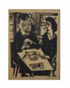 Ernst Ludwig Kirchner (1880 Aschaffenburg - 1938 Frauenkirch-Wildboden) Alte und junge Frau,