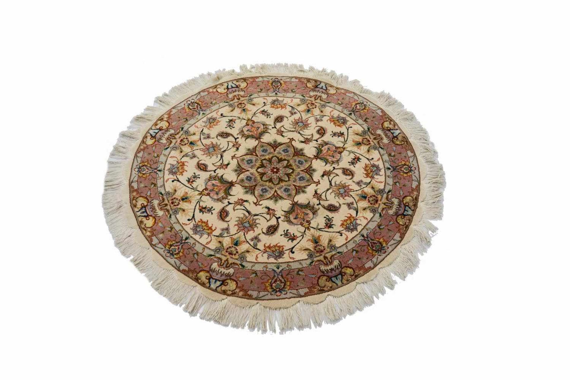 Täbris Persien, Wolle auf Baumwolle, Durchmesser 113 cm
