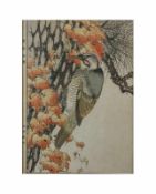 Imao Keinen (1845 Kyoto - 1924 ebenda) 4-tlg. Konvolut Farbholzschnitte, Vogeldarstellungen, alle 32