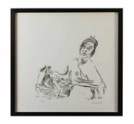 Oskar Kokoschka (1886 Pöchlarn - 1980 Montreux) Mann füttert eine Schlange, Lithografie auf