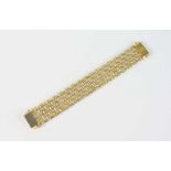 Armband 750 Gelb- und Weißgold, Länge 19 cm, Breite 2,5 cm, Gewicht ca. 95,7 g