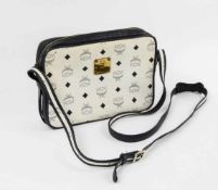 MCM Cross Body Bag 1980er Jahre, dunkelblau-weißes Kunstleder mit dunkelblauem MCM Monogramm,