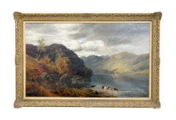 William Mellor (1851 Barnsley - 1931 Harrogate) Schottische Landschaft mit Rindern, Öl auf Leinwand,