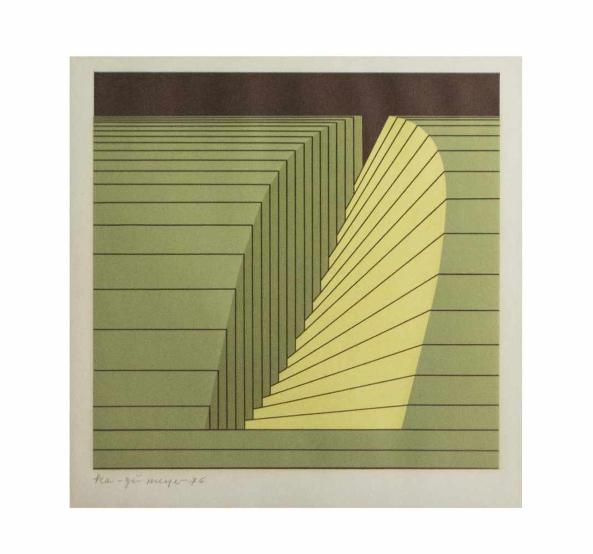 Karl-Günter Meyer (1931 Bottrop) Paar geometrische Kompostionen, Farblithografie auf Papier, 26,5 cm