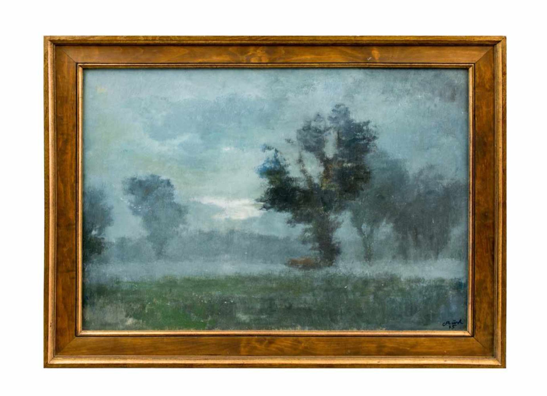 Carl Busch (1905 Münster - 1973) Nächtliche Landschaft, Öl auf Platte, 52 cm x 68 cm, unten rechts