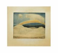 Unbekannter Künstler (20. Jh.) Landschaft mit Düne, Aquarell auf Papier, 19,6 cm x 23,9 cm