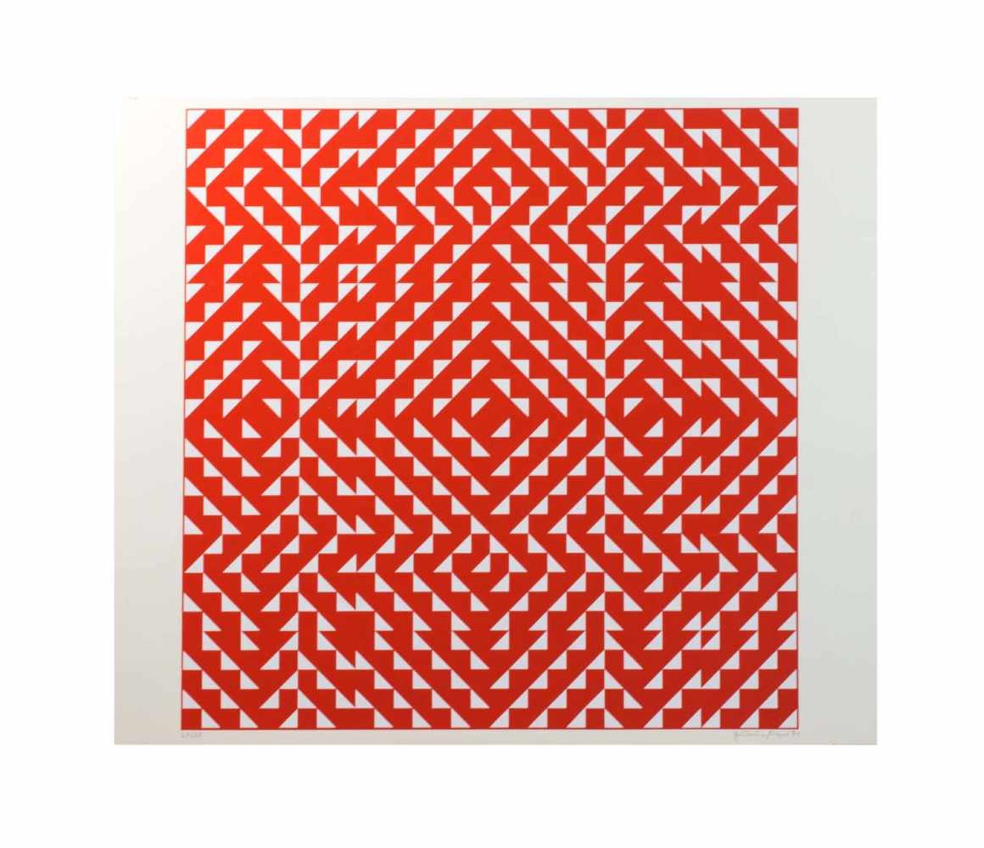 Gudrun Piper (1917 Kobe - 2016 Wedel) Abstrakte Komposition, Farbserigrafie, 1971, 42 cm x 59 cm