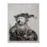 Rembrandt Harmensz. van Rijn (1606 Leiden - 1669 Amsterdam) Selbstbildnis mit federgeschmücktem