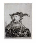 Rembrandt Harmensz. van Rijn (1606 Leiden - 1669 Amsterdam) Selbstbildnis mit federgeschmücktem