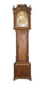 Standuhr England, Chester, William Thompson, Ende 18. Jh., Eiche, massiv, partiell Nussbaum,