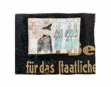 Anatol (Herzfeld) (1931 Insterburg) Die Tafel, Mischtechnik auf Holz, 21,5 cm x 27 cm, im Bild