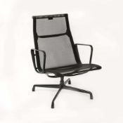 Eames Alu Chair EA 115 Vitra, Entwurf von Charles und Ray Eames von 1958, Netzgewebe,
