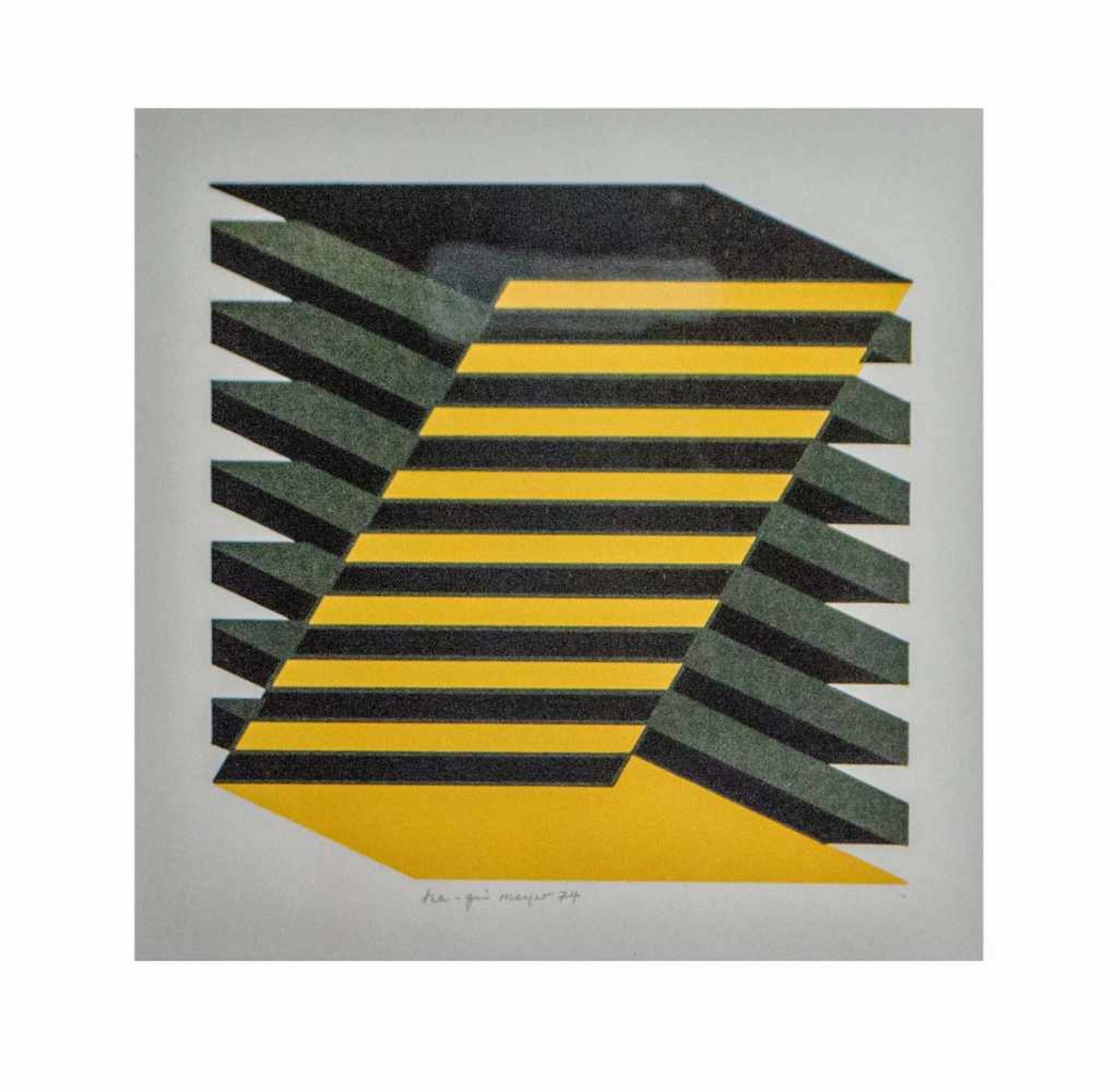 Karl-Günter Meyer (1931 Bottrop) Paar geometrische Kompostionen, Farblithografie auf Papier, 26,5 cm - Bild 2 aus 2