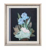 Rudolf-Werner Ackermann (1908 Barmen - 1982 Düsseldorf) Iris, Öl auf Platte, 50 cm x 39,5 cm,