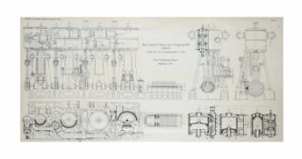 Konvolut Abbildungen eines russisches Transportschiffes 3-tlg., 1903, russisches Schul- und