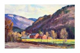 Bernard Corey (1914 South Grafton - 2000 ebenda) Vermont Glory, Öl auf Platte, 23 cm x 35,5 cm,