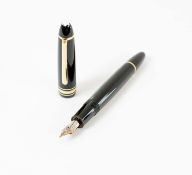 Montblanc Meisterstück Nr. 146 Le Grand Kolbenfüllfederhalter, schwarzes Edelharz mit Montblanc