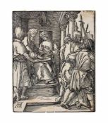 Albrecht Dürer (1471 Nürnberg - 1528 ebenda) Pilatus wäscht seine Hände, Holzschnitt auf Papier,
