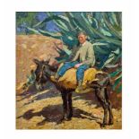 Kurt Leyde (1881 Berlin - 1941 ebenda) Saguntiner-Bauer auf Esel, Öl auf Leinwand, 63 cm x 57 cm,