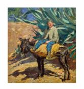 Kurt Leyde (1881 Berlin - 1941 ebenda) Saguntiner-Bauer auf Esel, Öl auf Leinwand, 63 cm x 57 cm,