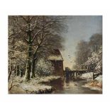 Louis Apol (1850 Den Haag - 1936 ebenda) Winterlandschaft, Öl auf Leinwand, 50,5 cm x 60,5 cm, unten