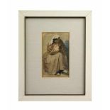 Hugo Louis (1847 Berlin - unbekannt) Sitzende Frau, Aquarell auf Papier, 21 cm x 12 cm