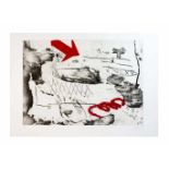 Antoni Tàpies (1923 Barcelona - 2012 ebenda) (F) Abstrakte Komposition mit rotem Pfeil,