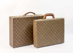 Paar Louis Vuitton Aktenkoffer 'Attache Classeur' Frankreich, Monogram Canvas, Leder, goldfarbene