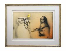 Paul Wunderlich (1927 Eberswalde) (F) Arzt und Mona Lisa, Farblithografie auf Papier, 1974, 44,5