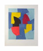 Serge Poliakoff (1906 Moskau - 1969 Paris) (F) Komposition in Blau, Rot und Gelb, Farblithografie