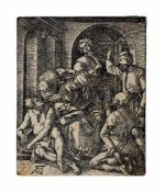 Albrecht Dürer (1471 Nürnberg - 1528 ebenda) Die Verspottung Christi, Holzschnitt auf Papier, um