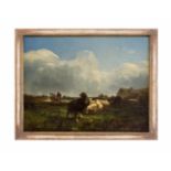 Andrés Cortès y Aguilar (1812 Sevilla - 1879 ebenda) Landschaft mit Schafen, Öl auf Leinwand,