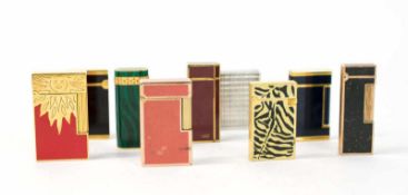 S.T. Dupont, Cartier und Dunhill Feuerzeug 9-tlg., 2 'Linie 1', 3 'Linie Gatsby' und ein 'Linie 2'