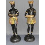 ANONYMUS (19./20. Jh.), Skulpturen / pair of sculptures: "Paar Mohren als Tabletthalter", Bronze,