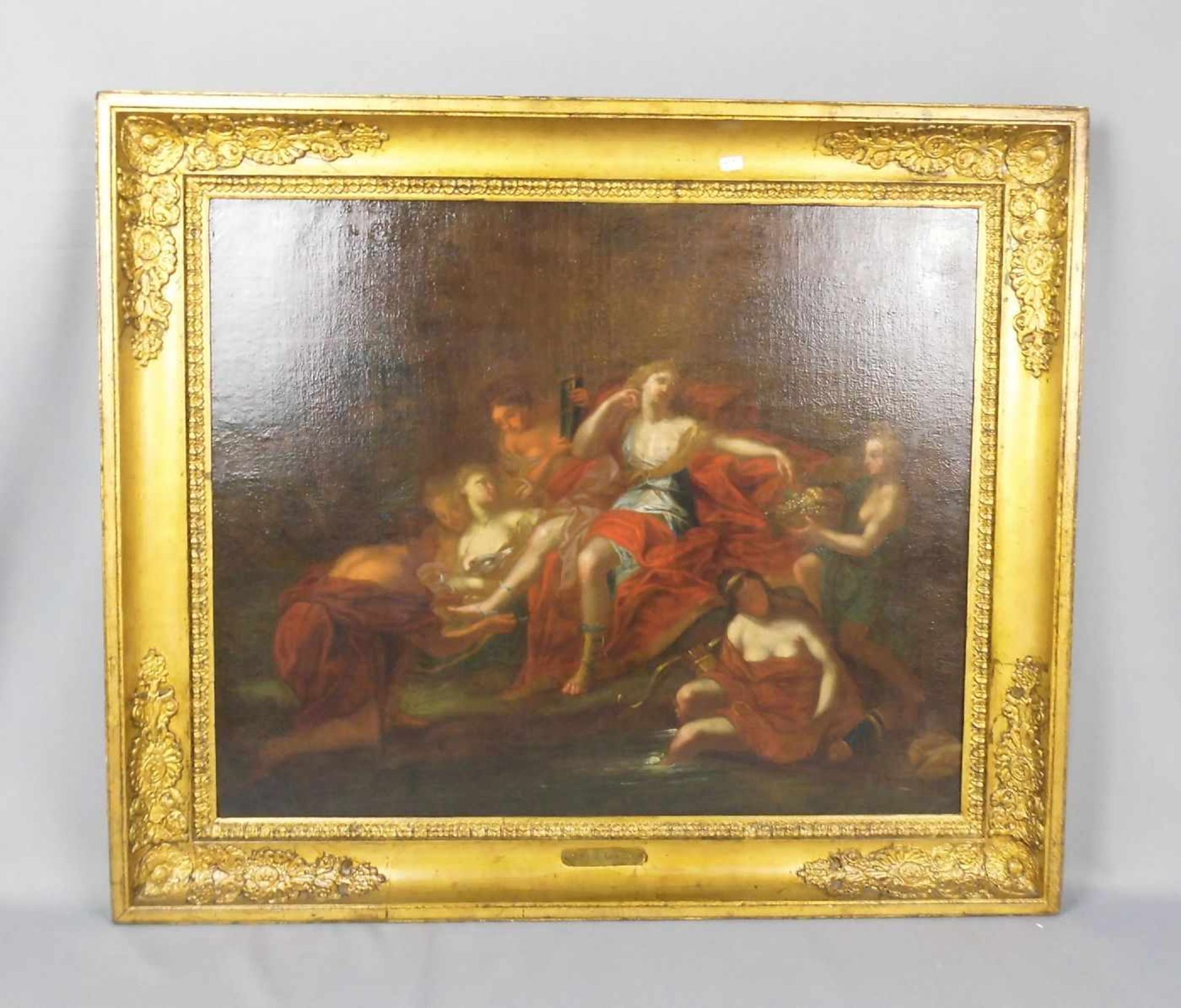 ANONYMUS (Maler des 18. Jh.) - Gemälde / painting: "Diana mit Begleiterinnen am Bachlauf", Öl auf