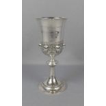 PRÄCHTIGER KELCH / POKAL / goblet, Schweiz, um 1860, Silber (getestet, 418 g), unter dem Stand