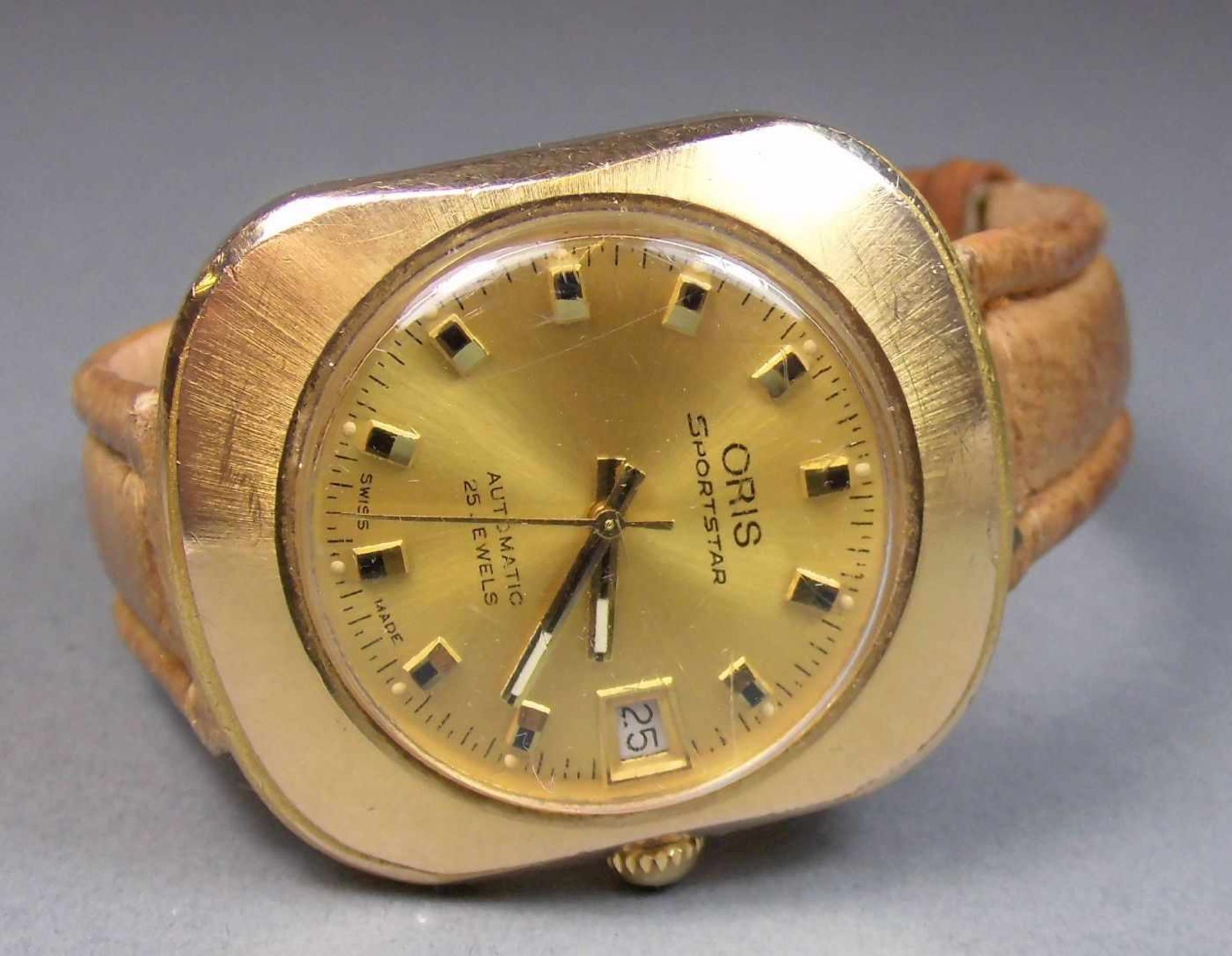 VINTAGE ARMBANDUHR ORIS "SPORTSTAR" AUTOMATIC / wristwatch, Swiss made, vergoldetes - Bild 2 aus 4